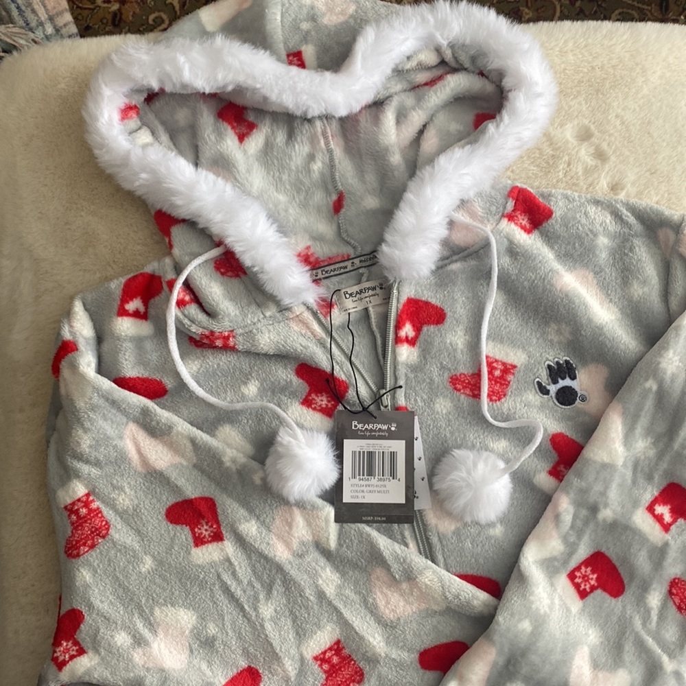 BearPaw Hooded Onesie Pajamas NWT - Picture 3 of 7